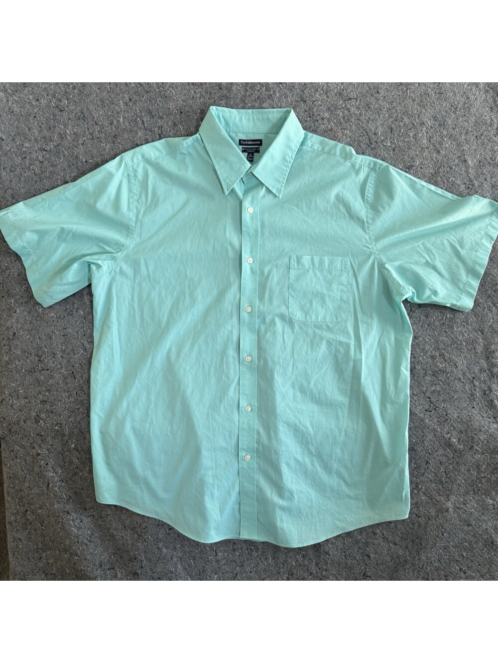 Croft & Barrow Mens XL Aqua Blue Button Up Shirt Easy Care Classic Fit 17.5-18